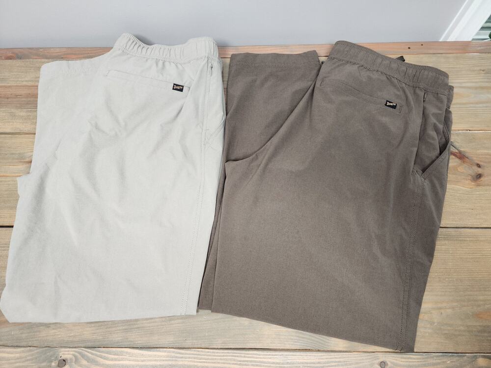Duluth Trading Mens Large Regular Pants Elastic Waist Pockets Tie Front Lot Of 2